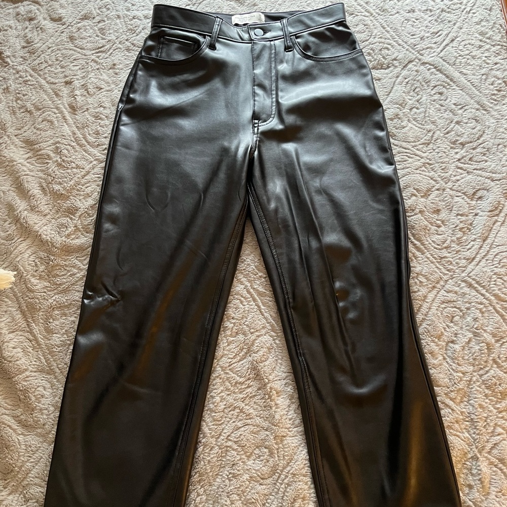 A&F faux leather pants